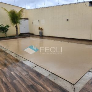 Capa de proteção em poliéster tramado com dupla camada de PVC - CAMURÇA - para piscina - sob medida - Feoli Capas